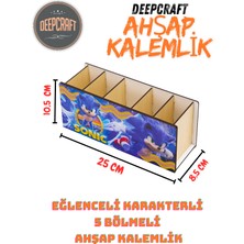 Deep Craft Deepcraft Ahşap Çocuklar Için Masa Üstü Kare Kalemlik & Organizer-Sonic