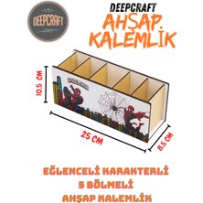 Deep Craft Deepcraft Ahşap Çocuklar Için Masa Üstü Kare Kalemlik & Organizer-Ağ Spiderman