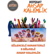 Deep Craft Deepcraft Ahşap Çocuklar Için Masa Üstü Kare Kalemlik & Organizer-Pawpetrol