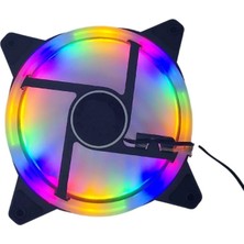 Osqar Molex Girişli Sessiz Renkli Fan 12CM Rainbow Kasa Fanı Rgb 120MM Fan