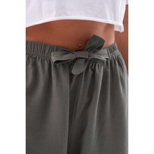 Charamela Kadın Keten Karışımlı Beli Lastikli Palazzo Pantolon - BGP62