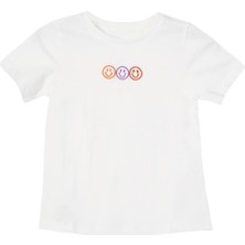 Bisiklet Yaka Nakışlı Kız Çocuk T-Shirt - CK02