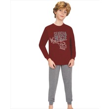 Erkek Çocuk Bordo Pijama Takımı - CUP03