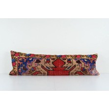 Etnik Bulvar Kahverengi Renkli Geometrik El Dokuma Kilim Kırlent Kılıf 35 x 120 cm