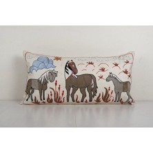 Etnik Bulvar Hayvan Desenli Vintage Etnik Suzani Kırlent Kılıfı El Dokuma Kırlent Kılıf