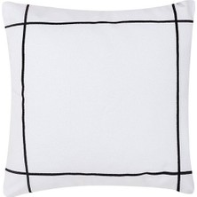 Etnik Bulvar Siyah Çizgili Yastık Kılıfı Dekoratif Kare Işlemeli Yastık Kılıfı 50 x 50 cm Içliksizdir