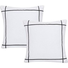Etnik Bulvar Basit ve Düz Yastık Kılıfı - Iki Kare Tasarımcı Yastık Kılıfı Seti 50 x 50 cm