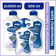 Activex Antiibakteriyel Sıvı Sabun Hassas 2x1.5 Lt + 500 ml