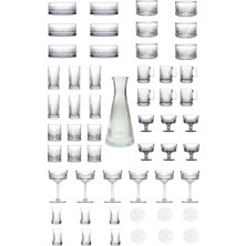Paşabahçe Elysia 55 Parça Meşrubat, Su, Çay Bardağı, Dondurmalık, Çerezlik, Sosluk Çeyiz Seti