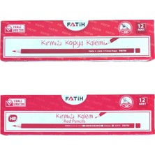 Fatih Kırmızı Kopya Kalemi 12'li ve Kırmızı Kalem 12'li
