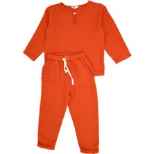 RG Brand Kız Çocuk Damla Yaka Düğmeli Müslin Takım