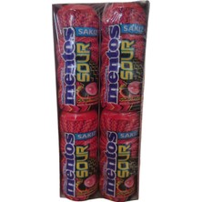 Mentos Sour Çilek Aromalı Şekersiz Ekşi Sakız 30 gr * 12 Adet