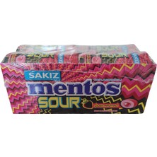 Mentos Sour Çilek Aromalı Şekersiz Ekşi Sakız 30 gr * 12 Adet