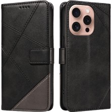 Mellow Shop Elmas Dikiş Deri ile IPhone 16 Pro ve Kart Yuvası Için Flip Case (Yurt Dışından)