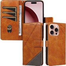 Mellow Shop Elmas Dikiş Deri ile IPhone 16 Pro ve Kart Yuvası Için Flip Case (Yurt Dışından)