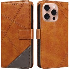 Mellow Shop Elmas Dikiş Deri ile IPhone 16 Pro ve Kart Yuvası Için Flip Case (Yurt Dışından)