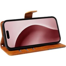 Mellow Shop Elmas Dikiş Deri ile IPhone 16 Pro ve Kart Yuvası Için Flip Case (Yurt Dışından)