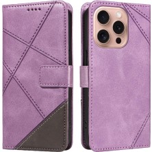 Mellow Shop Elmas Dikiş Deri ile IPhone 16 Pro ve Kart Yuvası Için Flip Case (Yurt Dışından)