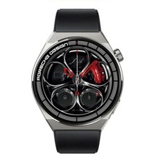 Bilişim Burada Gt8 Porsche Tasarımı Akıllı Saat Bluetooth Bağlantılı Kablosuz Şarj Kordon Hediyeli 46MM Sir,i