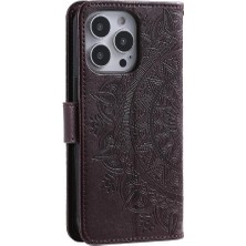 MY Boutique1 IPhone 16 Için Flip Case Pro Kickstand Cüzdan Kılıf Totem Kabartma Pu (Yurt Dışından)