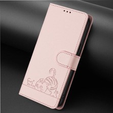 MY Boutique1 Samsung Galaxy Xcover7 Kedi Rfıd Kart Yuvası Tutucu Kickstand Cüzdan (Yurt Dışından)