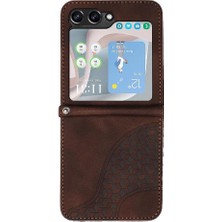 MY Boutique1 Galaxy Z Flip 6 Için Flip Case Pu Deri Kapak Çevirin Darbeye (Yurt Dışından)