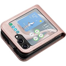 MY Boutique1 Galaxy Z Flip 6 Için Flip Case Kart Yuvası Standı ile Pu Deri Flip (Yurt Dışından)