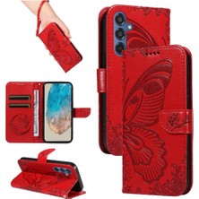 MY Boutique1 Galaxy M35 Ayrılabilir El Kayışı Kabartmalı Kelebek Için Flip Case (Yurt Dışından)