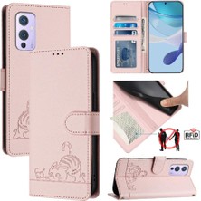 MY Boutique1 Oneplus 9 Için Kılıf Cüzdan Kapak Çevirin Kart Yuvası Tutucu Kickstand Kedi Rfıd (Yurt Dışından)