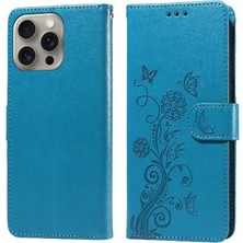 MY Boutique1 IPhone 15 Için Flip Case Pro Max Flip Çiçek Cardyuvaları Deri (Yurt Dışından)