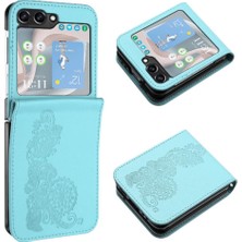 MY Boutique1 Galaxy Z Flip 6 Için Flip Case Kart Yuvası Standı ile Pu Deri Flip (Yurt Dışından)