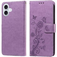 MY Boutique1 IPhone 16 Için Flip Case Artı Çiçek Flip Kart Yuvaları Deri (Yurt Dışından)