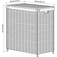 52 x 60 Söğüt Çamaşır Sepeti 100 Litre Meridyendukkan Naturel Kirli Çamaşır Sepeti Yıkanmaz Söğüt 1