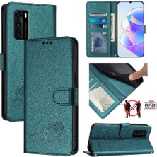 MY Boutique1 Huawei P40 Için Kılıf Cüzdan Kapak Çevirin Kedi Rfıd Kart Yuvası Tutucu Kickstand (Yurt Dışından)