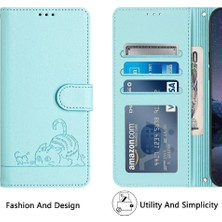 MY Boutique1 Samsung Galaxy Xcover7 Kedi Rfıd Kart Yuvası Tutucu Kickstand Cüzdan (Yurt Dışından)