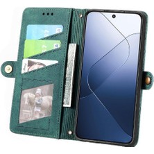 Mays Boutique Xiaomi 14T Pro Için Flip Case Cüzdan Kapak Çevirin Deri Kılıf Basit (Yurt Dışından)