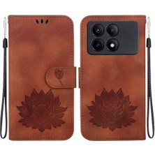 Mays Boutique Xiaomi Poco X6 Pro 5g Için Flip Case Kickstand Kabartma Lotus Çiçek (Yurt Dışından)