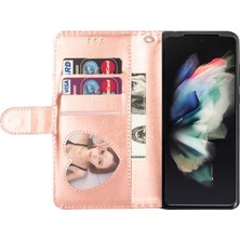 Mays Boutique Samsung Galaxy Z Zipper 3 5g Pu Deri Manyetik Için Fermuarlı Cebi Durumda (Yurt Dışından)