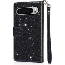 Mays Boutique Google Piksel 9/9 Pro Bilek Kayışı Glitter Cüzdan Pu Için Fermuarlı Cebi Durumda (Yurt Dışından)