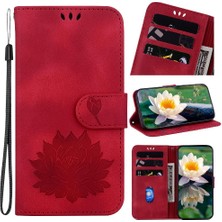 Mays Boutique Xiaomi Redmi Için Flip Case Xiaomi 4g/5g Kabartma Lotus Çiçek Cüzdan Kickstand (Yurt Dışından)