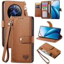 Mays Boutique Realme 13 Pro Cüzdan Için Flip Case Darbeye Aşk Deri Kılıf Fermuar (Yurt Dışından)