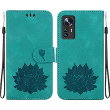 Mays Boutique Xiaomi 12/12X Kickstand Manyetik Kickstand Kabartma Lotus Için Flip Case (Yurt Dışından)