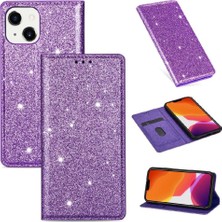 Mays Boutique IPhone 14 Için Glitter Flip Case Pu Deri Kart Tutucu Manyetik Kapatma (Yurt Dışından)