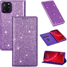 Mays Boutique IPhone 12 Kart Tutucu Manyetik Kapatma Pu Deri Için Glitter Flip Case (Yurt Dışından)