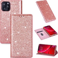 Mays Boutique IPhone 12 Kart Tutucu Manyetik Kapatma Pu Deri Için Glitter Flip Case (Yurt Dışından)