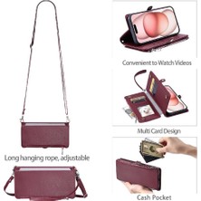 Mays Boutique IPhone 16 Için Crossbody Durumda Artı Uzun Kordon Fermuar Faturaları Yuvası Rfıd 9 (Yurt Dışından)