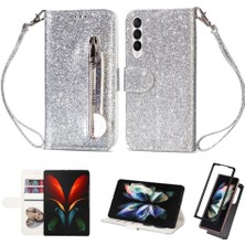 Mays Boutique Samsung Galaxy Z Zipper 3 5g Pu Deri Manyetik Için Fermuarlı Cebi Durumda (Yurt Dışından)