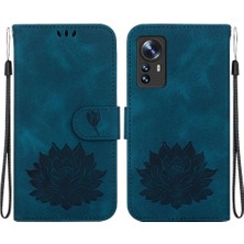 Mays Boutique Xiaomi 12/12X Kickstand Manyetik Kickstand Kabartma Lotus Için Flip Case (Yurt Dışından)