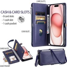 Mays Boutique IPhone 16 Pro Için Crossbody Durumda Rfıd Engelleme Durumda Cüzdan 9 Kart Yuvaları (Yurt Dışından)