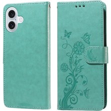 Mays Home1 IPhone 16 Kart Yuvaları Çiçek Flip Deri Için Flip Case (Yurt Dışından)